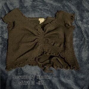 Rue21 Black Scrunch Crop Top